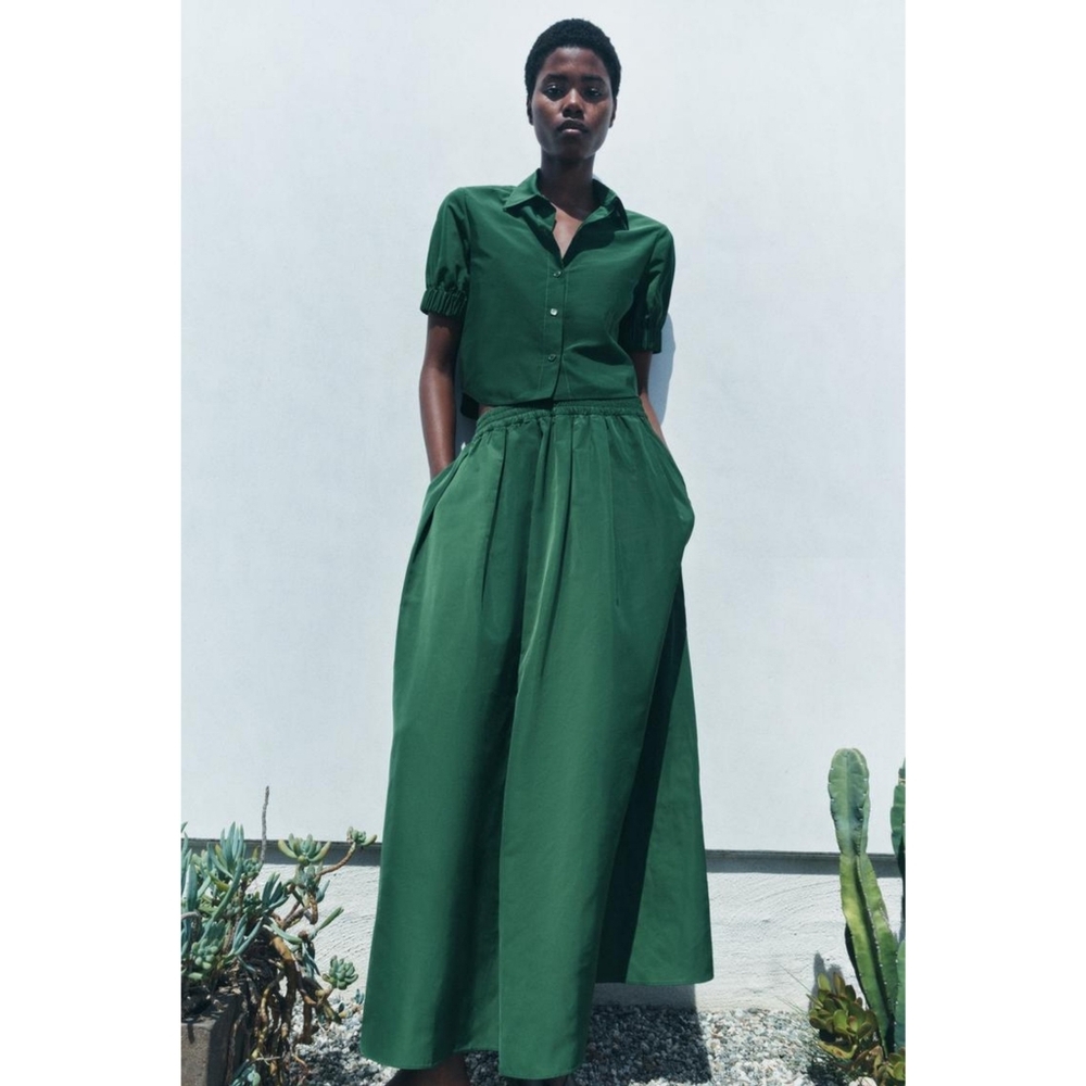 Zara Green Maxi Skirt